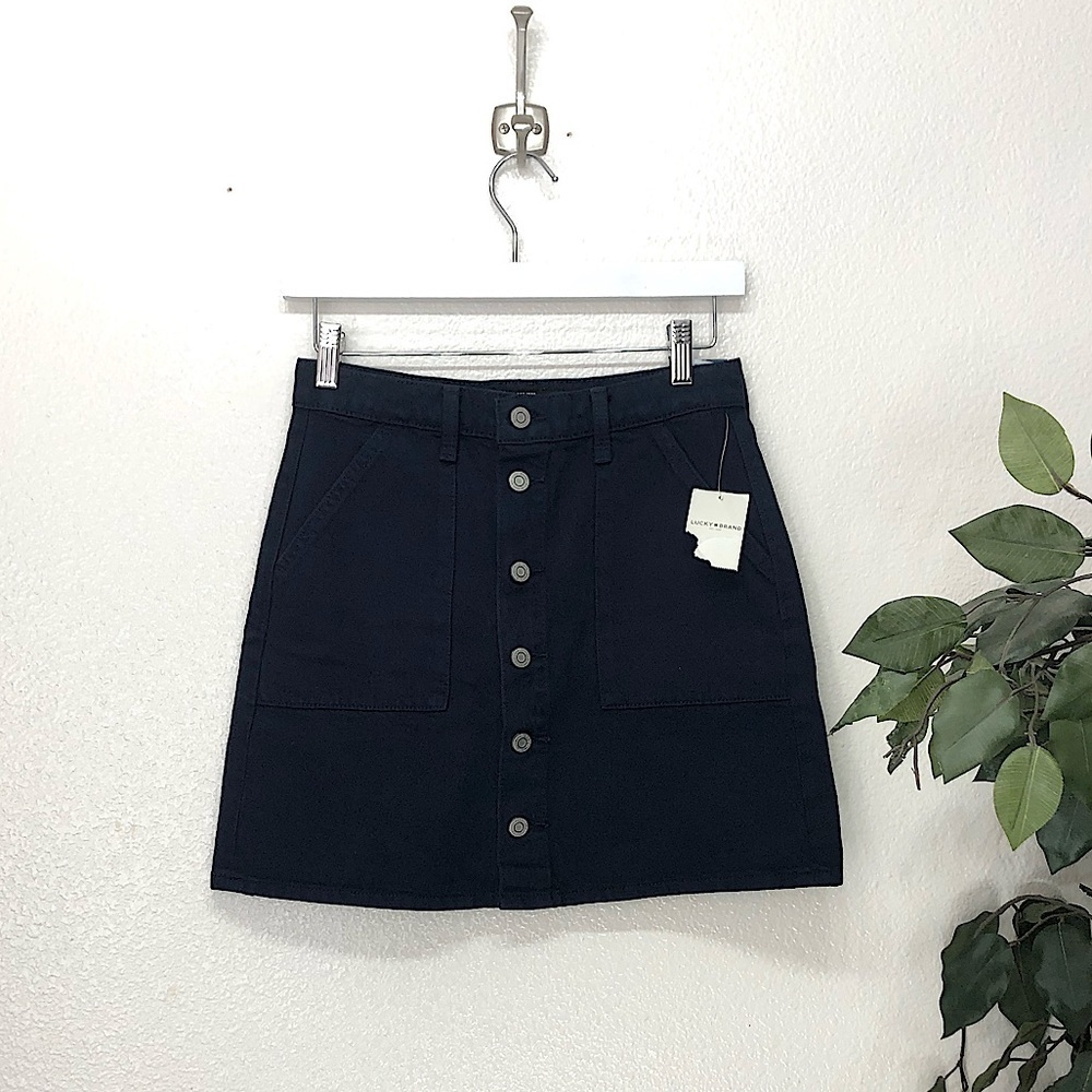 NWT Lucky Brand Blue Button Skirt